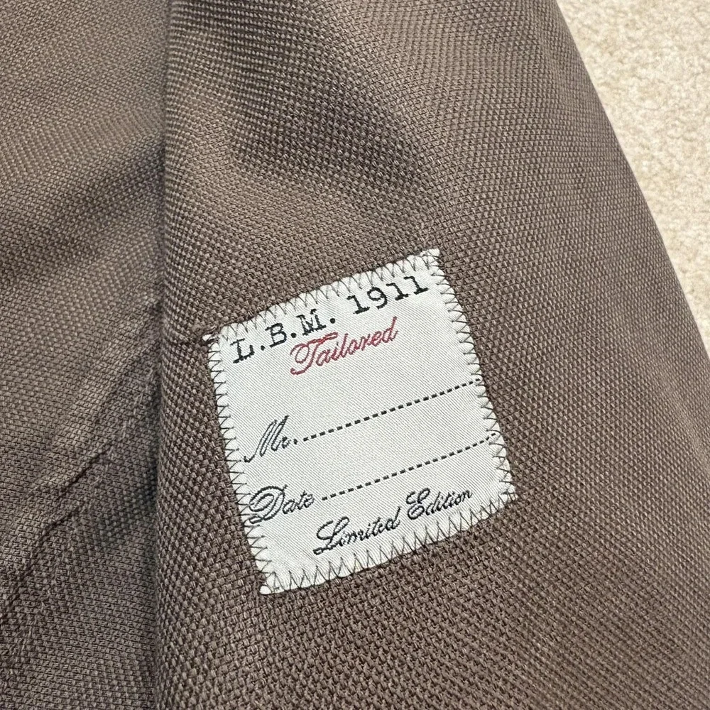 L.B.M. 1911 Blazer Mens Small 32-35 Brown Cotton Slim Fit Two Button Sport‎ Coat